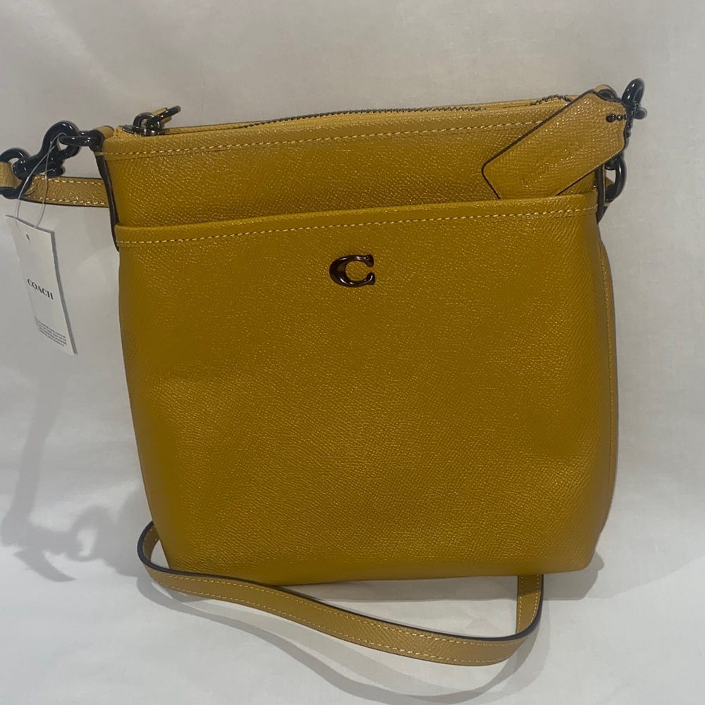 Coach CC526 Kitt Golden Yellow Crossbody Bag